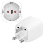 Loydia EU to UK Plug Adapter, 2 Pack European to UK Travel Adapter, Plug Adaptors for UK, Europe to UK Plug Adapter for Travelling from Italy, Spain, Portugal, Germany to UK/Ireland/Malaysia (Type G)