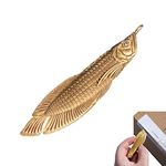 COPPERTIST.WU Fish Letter Opener- Used for Keychain Accessories，Letter Opener，Backpack Pendant，Utility Knife - Handmade Original Design (04 Brass Arowana)