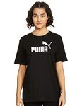 PUMA Womens Logo Boyfriend Tee, Puma Black, S EU