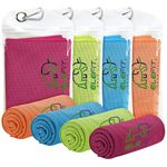 EleFit Microfiber Cooling Towels – Quick-Dry, Sweat-Wicking Gym Towels for Men & Women | Lightweight, Compact & Fast-Drying | Ideal for Travel, Sports, Running, Yoga & Fitness | Pack of 4