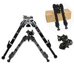 HWZ 2018 QD Bipod Black Tactical Bipod 7.25-9 inches Extension Flat Adjustable Stable