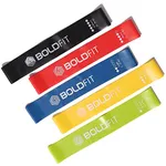 Boldfit Resistance Bands Mini Loop Set (Pack of 5) Hip Band Toning Exercise Band for Gym Booty Belt Latex Band Thera Band Theraband for Fitness, Multicolor