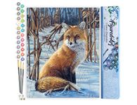 Figured'Art Paint by Numbers for Adults Fox in The Snow 40x50cm - Craft Art Painting DIY Kit Rolled Canvas without frame