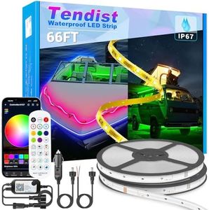 66FT Led Boat Lights, 12V RGB Waterproof Marine Led Strip Lights, IP67 Pontoon Boat Lights App Control, Boat Interior Light, Night Fishing Lighting for Bass Boat, Jon Boat, Deck