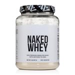 NAKED Whey 2LB 100% Grass Fed Whey Protein Powder - Only 1 Ingredient, Unflavored Whey Protein, Undenatured, Gluten Free, Soy Free, No GMOs, No Preservatives