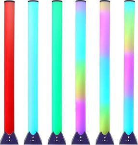 Special Supplies Aquarium Sensory Fish Bubble Light Tube with 16 LED Color Changing Nightlight Effect, Remote Control, and 8 Fishes, Colorful Floor Standing Lamp for Kids and Adults (4 feet)