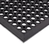 NoTrax Rubber 562 Sanitop Anti-Fatigue Drainage Mat, for Wet Areas, 3' Width x 5' Length x 1/2" Thickness, Black