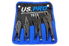 US PRO 4PC Locking Pliers Set 5" 6.5" 7" 10" Mole Vice Clamp 1676