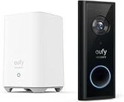 eufy Security, Video Doorbell 2K (Battery-Powered) with HomeBase, 2K HD, No Monthly Fee, On-Device AI Detection,16GB Local Storage, Simple Self-Installation, Compatible with eufy Security Devices