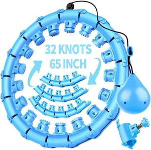 SHANGUANG Infinity Weighted Hoop with 32 Links(62 Inch),Weighted Hula Hoop for Adults Weight Loss, Infinity Fitness Hoop Plus Size, for Women Smart Exercise Equipment (Steady Blue)