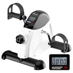 Sportneer Under Desk Exercise Bike & Pedal Exerciser with LCD Display, Portable Mini Stationary Bike for Home Use, Arm & Leg Fitness Equipment for Seniors and Rehab (Upgraded-White)