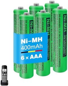 BK-40AAABU Lot de 6 Piles 1,2V AAA Rechargeables Ni-MH 400mAh pour téléphones sans Fil Panosonic Gigaset DECT Téléphone Numérique sans Fil