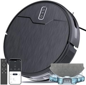 betboyles Robot Vacuum and Mop Combo, Robot Vacuum Cleaner, 6 Cleaning Modes, Large Capacity Water Tank Dustbin, Self-Charging, WiFi/App/Alexa, Ideal for Hard Floor, Carpet, Pet Hair