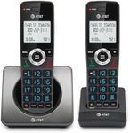 AT&T GL2101-2 DECT 6.0 2-Handset Cordless Home Phone with Call Block, Caller ID, Full-Duplex Handset Speakerphone, 2" White Backlit Display, Lighted Keypad (Graphite & Black)