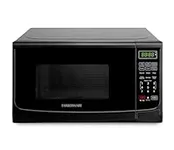 Farberware Countertop Microwave 1100 Watts, 1.1 Cu. Ft. - Microwave Oven With LED Lighting and Child Lock - Perfect for Apartments and Dorms - Easy Clean Grey Interior, Retro Black
