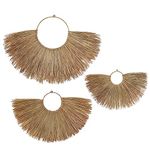 PEMAR Set 3 Seagrass Wicker Wall Decor Rustic Fan Wall Hanging Boho Woven Basket Wall Pediment Headboard Home Decorative Farmhouse Wall Art for Apartment, Living Room, Bedroom Decoration