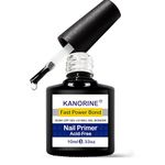 KANORINE Nail Primer, non-acid Gel Power Bond Natural Nail Primer/Acrylic Nails Primer, for all gel nail polish Bonder Nail Tech Essential Primer no-need-cure 0.33oz/ 10mlx1