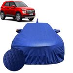 ACTURATE Car Cover Compatible for Hyundai Venue | 100% Waterproof Cover with Antenna & Reflective Mirror Pockets | Dustproof, Scratchproof, Heatproof Baleno Car Cover | (Durable Fabric) | Blue