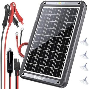 POWOXI 15W 12V Solar Battery Charger Trickle Maintainer Kit for Car