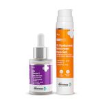 The Derma Co Glow & Protect Combo - 10% Vitamin C Face Serum (30 ml) + 1% Hyaluronic Sunscreen Aqua Gel (50 g)