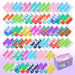 60 PCS Mini Squeeze Pop Bubble Fidget Bulk Sensory Toys, Silicone Rainbow Stress Relief Hand Toy, Keychain Bubble Pop Desk Toy Wrap Pop Stress Reliever Anti-Anxiety for Kids Adults