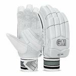 GM 505 Lightweight Cricket Batting Gloves for Youth Right Handed | Ergonomically Designed | Good Protection | Colour : White/Black| Free Cover |