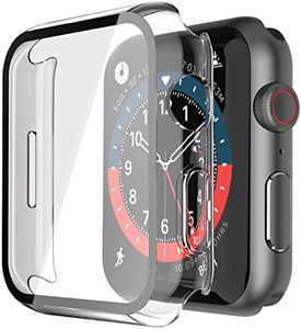 [2 Pezzi] Misxi Trasparente Custodia Rigida con Vetro Temperato Protezione Schermo per Apple Watch Series 9 (2023) Series 8 Series 7 45mm, HD Ultra Sottile Anti-Graffio Protettiva Cover per iWatch