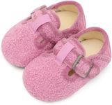 L-RUN Toddler House Shoes Non-slip Plush Slippers for Toddlers Girls Soft Warm Indoor Shoes Purple 1-2 Big Kid