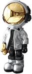 Dosker Astronaut Statues Spaceman Sculpture Polyresin Arts Gifts Silver Figurine Ornament Room Decor for Men,Home and Crafts Desktop Accessories Tabletop Decoration, Living Room, Office, Bookshelf