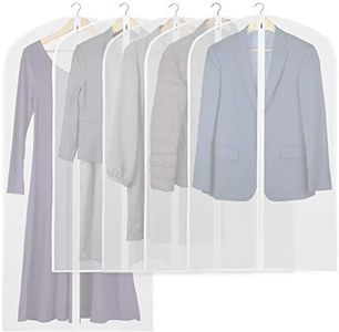 SimpleHouseware 5 Pack Clear Garment Bag, 60 x 100cm with Zipper for Suits, Dresses, Costumes and Uniforms