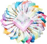 CoCoUSM Womens Vintage Floral Print Cotton handkerchiefs Bulk 5 PCS