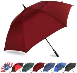 LLanxiry Automatic Open Golf Umbrella 54/62/68/72 Inch, Extra Large Windproof Vented Double Canopy Stick Umbrella, 210T Pongee Waterproof SPF 50+, Fiberglass Ribs Steel Shaft, EVA Grip for Golf & Commute