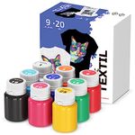 7 Artists Acrylic Fabric Paint - Premium Fabric Paints Permanent for Clothes - Non-Toxic Silk Paint for Children - 9 Fabric & Textile Paints - Fabric Paint for Clothes - Easy Washed Hands