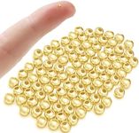 18k Gold Plated 925 Sterling Silver Beads for Jewelry Making,Smooth Round Ball Beads Spacer Beads for Ring Necklace Earring Bracelets Making (Made in Italy 2mm)