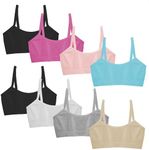 Popular Girls Seamless Training Bra - Crop Training Bras for Girls. Girls Sports Bra. Bra Pack 8pk Neutral Brights M