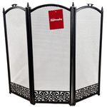 Easy Shopping® 3-Panel Black Firguard Metal Firescreen Safety Screen Strong, Stylish & Protective Flame Guard for Coal & Wood Fire, Folding Fireplace Cover, Foldable
