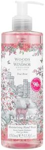 Woods of Windsor Rose Hand Wash, Moisturising Soap with Notes of Rose Otto and Damask Rose, Liquid Hand Soap with Pump to Help Soften and Moisturise Skin, True Rose Scent 350ml