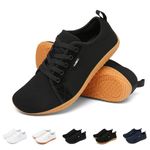 Geweo Barefoot Shoes Trainers Wide Walking Shoes Barefoot Women Men Trail Running Shoes Minimalist Fitness Knit Unisex Wide Non-Slip Toe Shoes Zero Drop Solhe Leisure, Black / brown, 10 UK