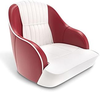 Leader Accessories Pontoon Captains Bucket Seat Boat Seat (C - White/Red)