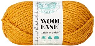 Lion Brand Yarn Wool-Ease Thick and Quick Yarn, Acrylic, Mustard,21.59x9.525x9.525 cm