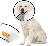 2 Pcs Adjustable Pet Recovery Collars for Dogs and Cats After Surgery Anti-Bite Lick Wound Healing, Plastic Cone for Small Dogs &Cats，Elizabethan Translucent Reusable Soft Dog Cone(X-Large 17in~18in)