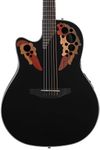 Ovation Celebrity Collection 6 String Acoustic-Electric Guitar, Left, Black (CE44L-5)