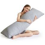 NOFFA Body Pillow for Adults and Pregnancy Large Long Bed Pillows for Sleeping Adjustable Shredded Memory Foam Hug Pillow Maternity Side Sleeper Pillow Long Cuddle Pillow Support and Fluffy 15x54 Inch