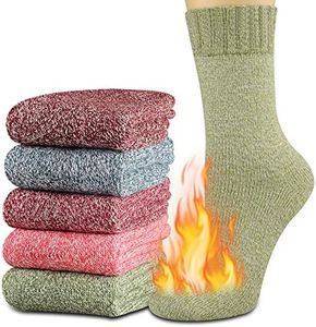Heatuff Women's Winter Wool Socks Warm Soft Full Cushion Crew Socks (5 Pairs)