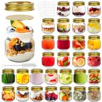 Betrome 8 oz Mason Jars, 30 Pack 240ml Glass Canning Jars with Regular Mouth Lids, Glass Storage Containers for Overnight Oats, Jam, Jelly, Honey, Beans, Spice, Wedding Party Favor, Shower Favor