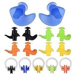 linwnil 5 Set New Spiral Silicone Swimming Earplugs & Nose Clip,Soft Silicone Waterproof Ear Plugs for Swim & Bathing-Keep Water Out – Premium Swim Earplugs for Adults & Kids