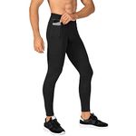 WRAGCFM CALITIAN Compression Pants Mens Leggings,Compression Tights for Men Workout Athletic Running Sports Gym Basketball Leggings Yoga Pants Quick Dry Black,L