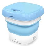 Portable Mini Top Loading Washing Machine, Foldable Bucket Washer with Modes, Single Person Use Mobile Washing & Spin Dry for Baby Clothes, Travel, Lightweight (Multi)