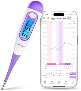 Easy@Home Digital Basal Thermometer with Large Backlight LCD Display, 1/100th Degree High Precision and Memory Recall, NOT Bluetooth Enabled,Upgraded EBT-100B-P (Purple)