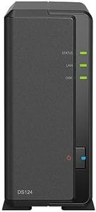 Synology DS124 1-Bay Diskstation NAS (Realtek RTD1619B 4-Core 1.7 GHz 1GB DDR4 RAM 1xRJ-45 1GbE LAN Port) 4TB Bundle with 1x 4TB Seagate IronWolf HDD